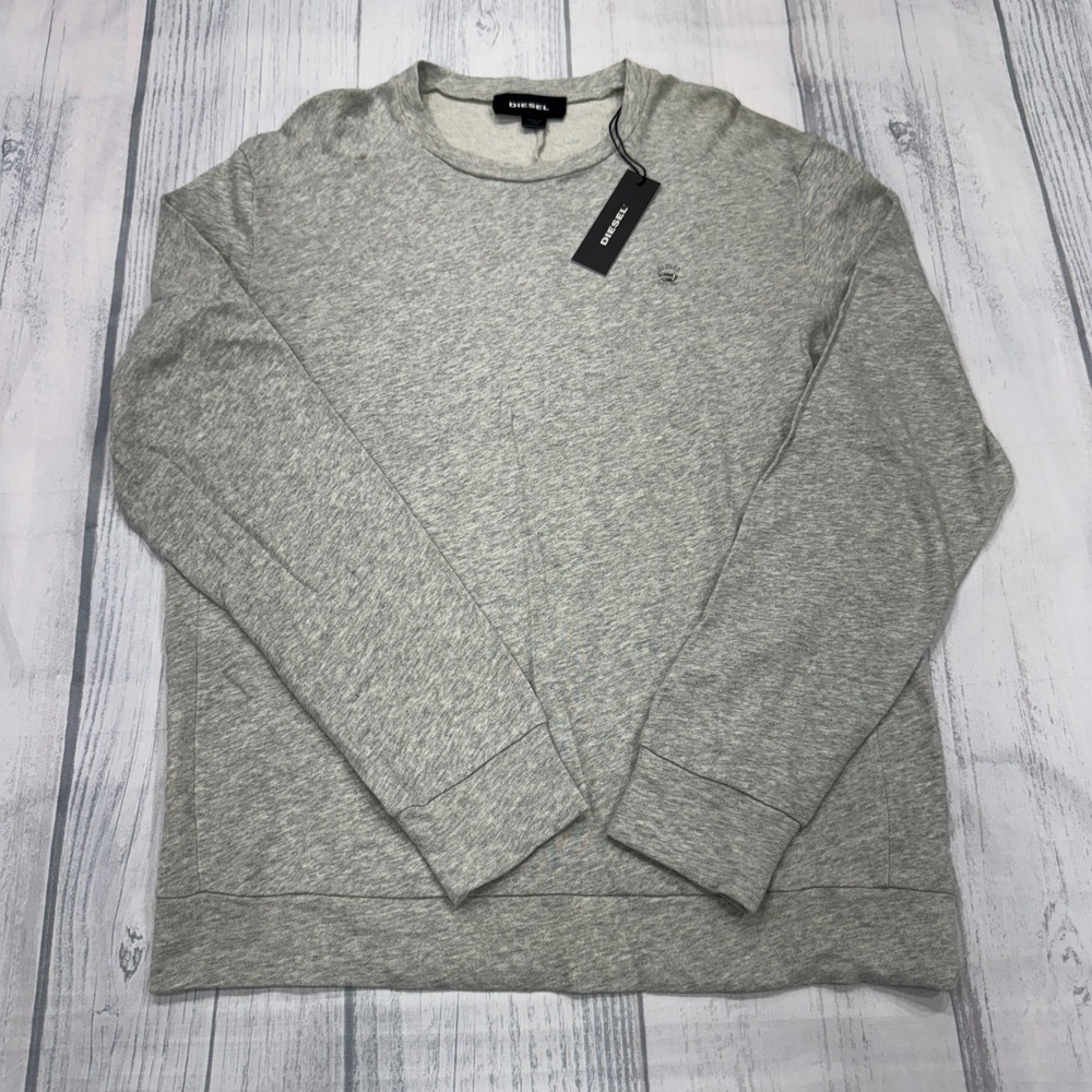 NWT Diesel Crewneck Sweatshirt XL Gray DANT Mens Casualโ Logo